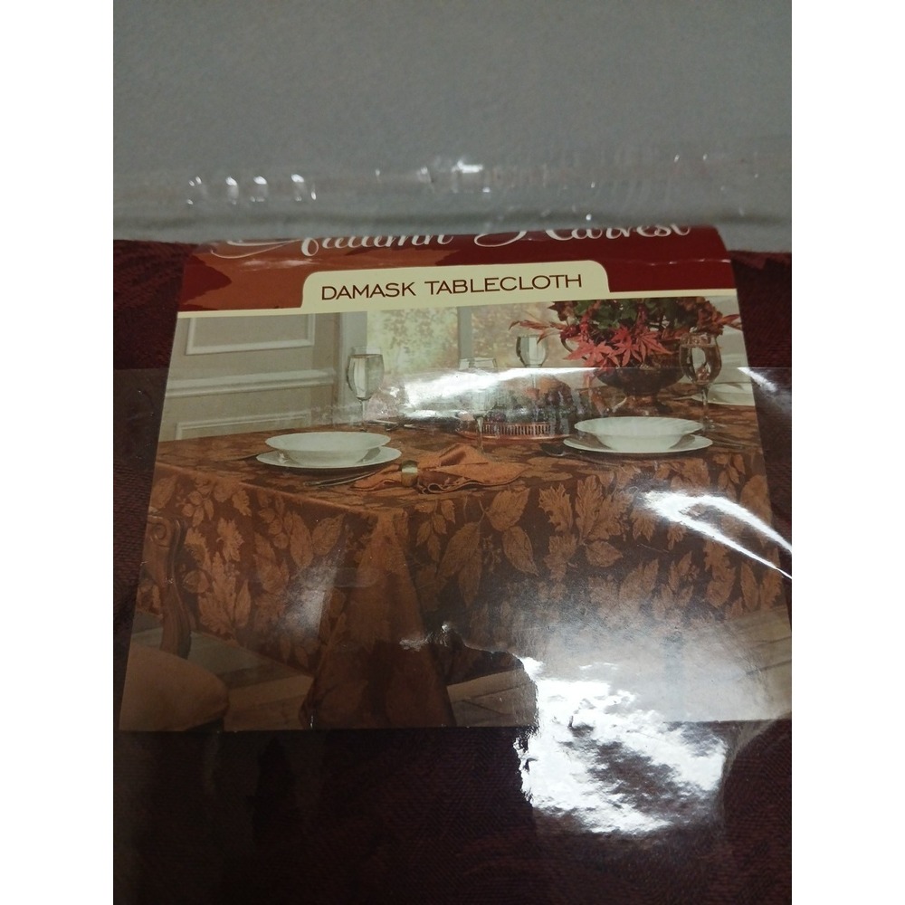 Bed Bath & Beyond AUTUMN HARVEST -WINE- ROUND Tablecloth 70" for 4-6 persons - Picture 2 of 6